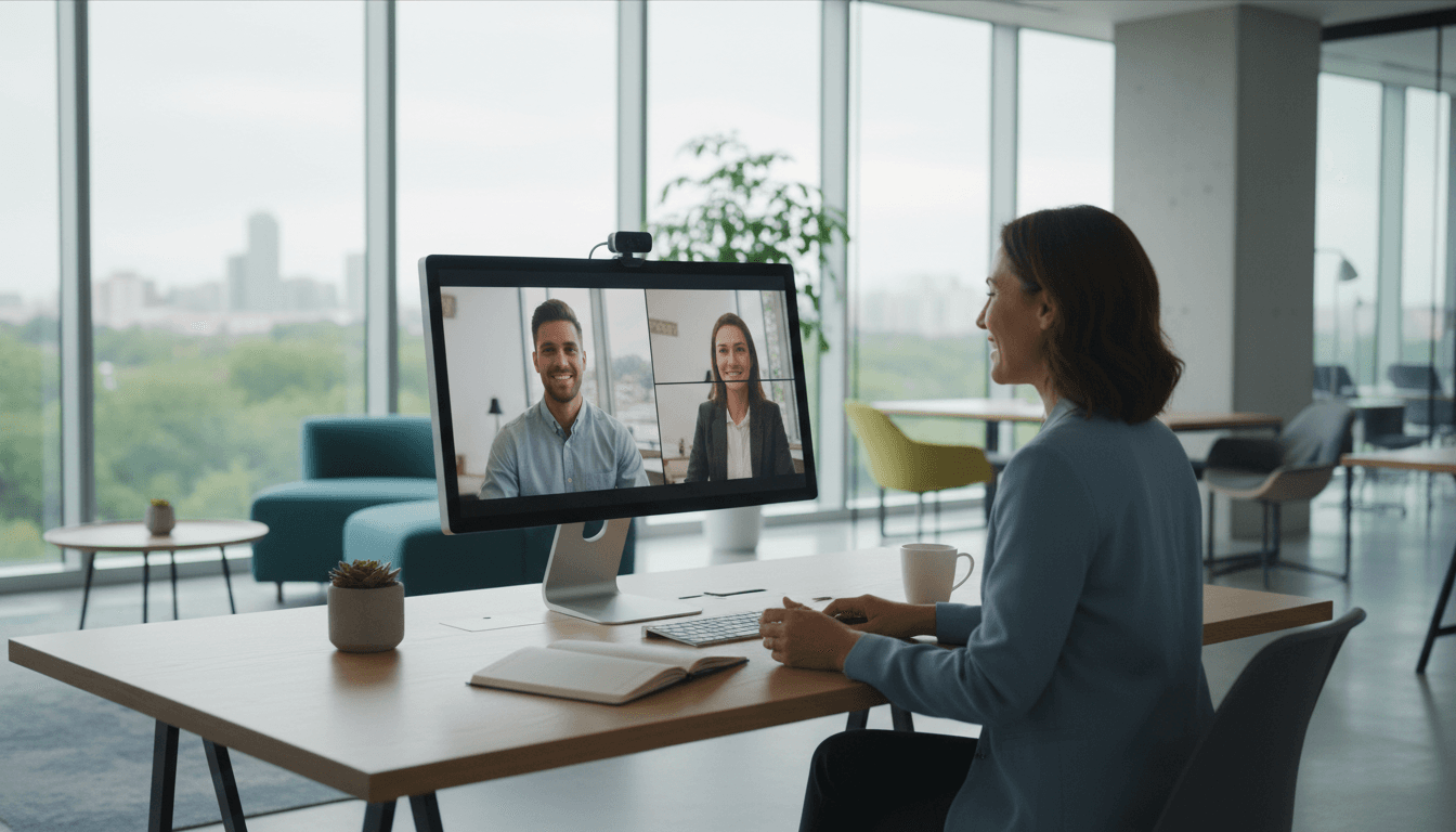 Recruiter interviewing candidate on video call
